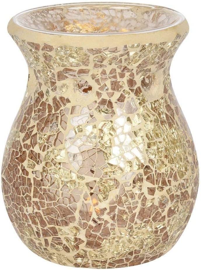 Gold Crackle Glass Wax Burner